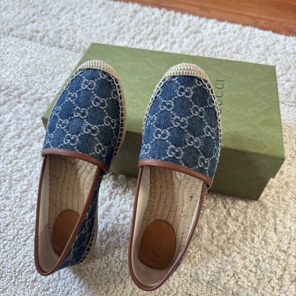 Gucci Blue Monogram Espadrilles - Picture 3 of 4